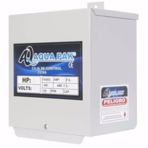 caja-control-aq-1.5-2 CCF 7.5230 Caja de control para motor sumergible AQUAPAK monofásico