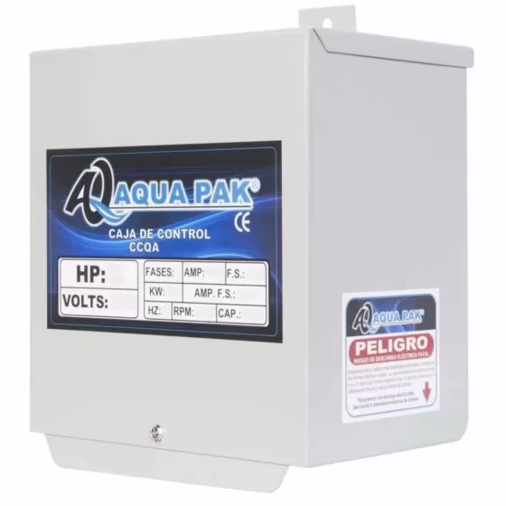 caja-control-aq-3-5 CCQA 3/4230 Caja de control para motor sumergible AQUAPAK monofásico
