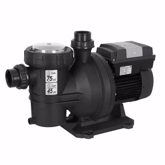 noxplus100-1230_semi-lateral_racores Motobomba centrífuga con velocidad variable para recircular y filtrar el agua de la piscina NOXPLUS100-1230